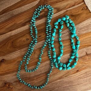 Turquoise Color Beaded Statement Necklace Set